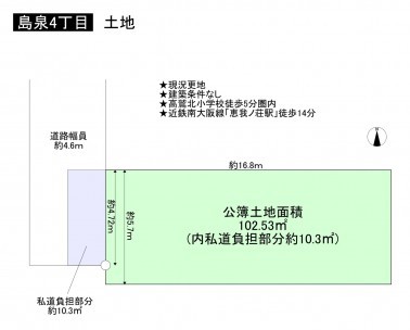 羽曳野市島泉、土地の画像です