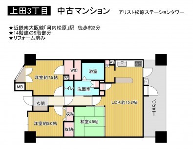 松原市上田、中古マンションの画像です