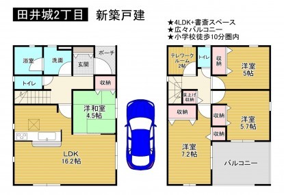 松原市田井城、新築一戸建ての画像です