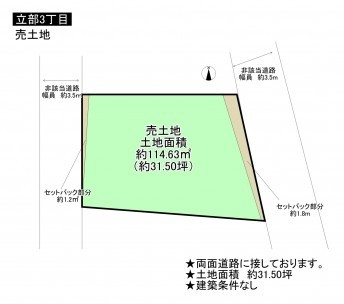 松原市立部、土地の間取り画像です