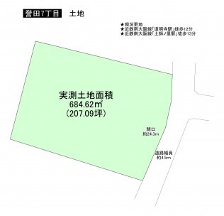 羽曳野市誉田、土地の画像です