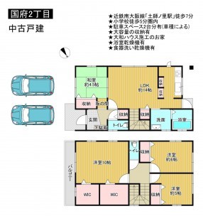藤井寺市国府、中古一戸建ての画像です
