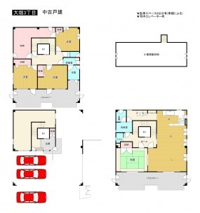 松原市大堀、中古一戸建ての間取り画像です