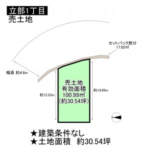 松原市立部、土地の間取り画像です
