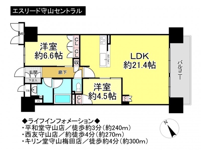 守山市梅田町のマンションの画像です