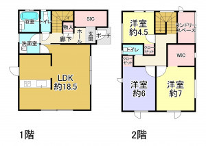 宮崎市吉村町、新築一戸建ての間取り画像です