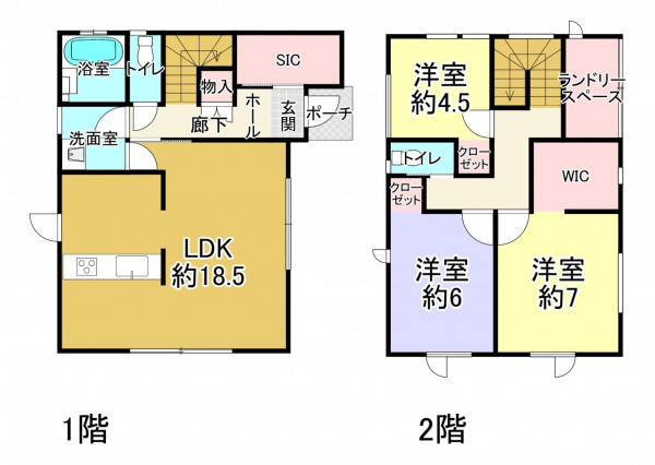 宮崎市吉村町、新築一戸建ての間取り画像です