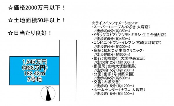 宮崎市大塚町、土地の間取り画像です