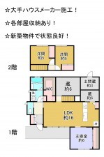 宮崎市月見ケ丘、新築一戸建ての間取り画像です