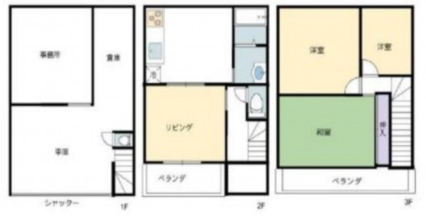 大阪市城東区関目、中古一戸建ての間取り画像です