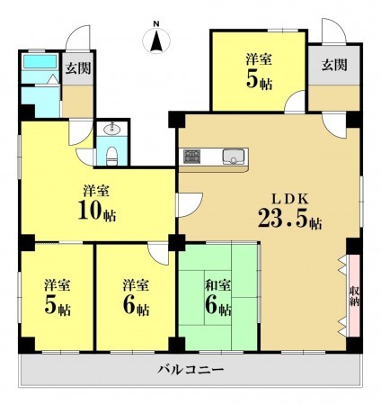 大阪市都島区片町、マンションの間取り画像です