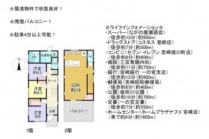 宮崎市曽師町、新築一戸建ての間取り画像です