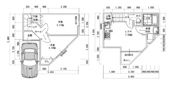 大阪市旭区清水、新築一戸建ての間取り画像です