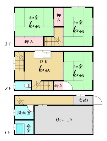 大阪市城東区新喜多東、中古一戸建ての間取り画像です