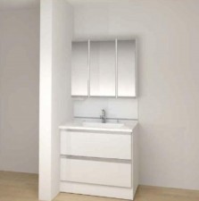 大阪市城東区東中浜、マンションの洗面画像です