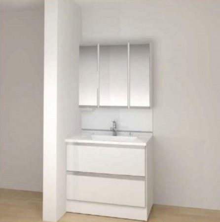 大阪市城東区東中浜、マンションの洗面画像です