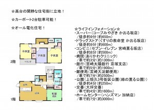 宮崎市薫る坂、中古一戸建ての間取り画像です