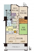 大阪市城東区新喜多東、マンションの間取り画像です