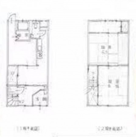 大阪市生野区鶴橋、中古一戸建ての間取り画像です