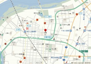 大阪市旭区中宮、新築一戸建ての地図画像です