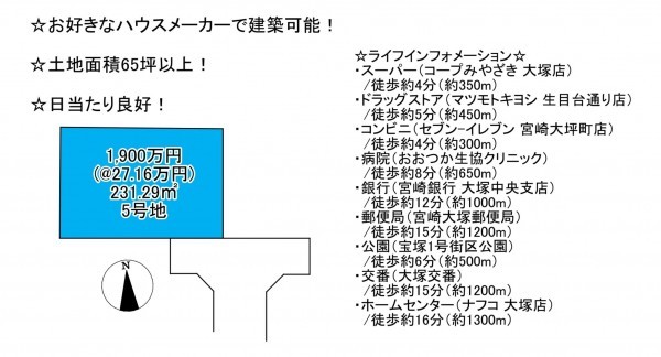 宮崎市大塚町、土地の間取り画像です