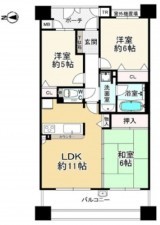 大阪市城東区鴫野西、マンションの間取り画像です