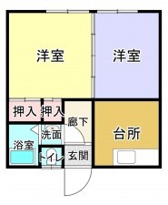 日南市、収益物件/アパートの間取り画像です