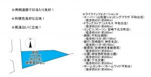 宮崎市下北方町、土地の間取り画像です