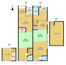 大阪市旭区中宮、中古一戸建ての間取り画像です