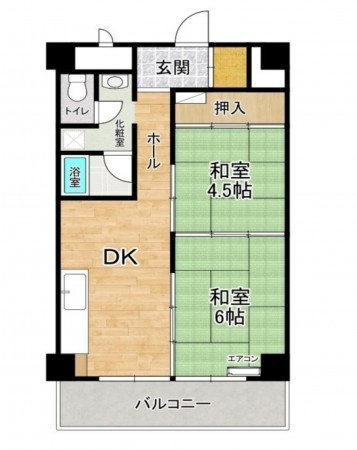 大阪市城東区東中浜、マンションの間取り画像です