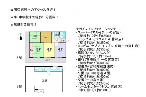 宮崎市吉村町、中古一戸建ての間取り画像です