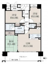 大阪市城東区永田、マンションの間取り画像です