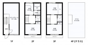 大阪市生野区巽東、中古一戸建ての間取り画像です
