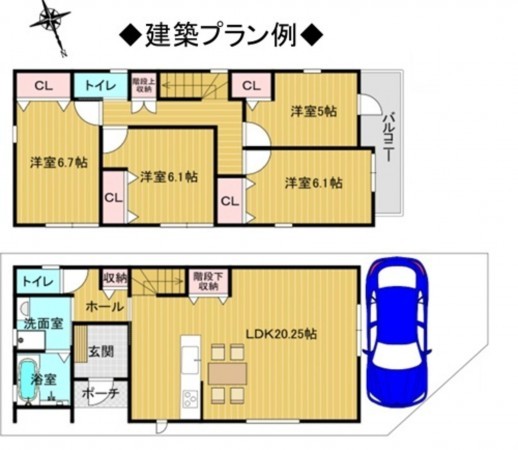 大阪市旭区新森、新築一戸建ての間取り画像です