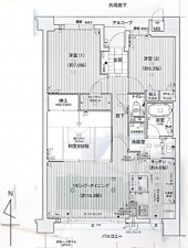 大阪市城東区関目、マンションの間取り画像です