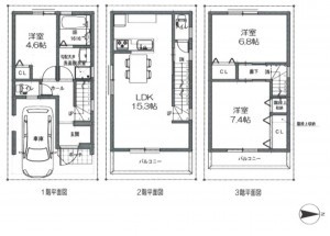 大阪市生野区勝山北、新築一戸建ての間取り画像です