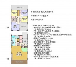 宮崎市佐土原町下那珂、中古一戸建ての間取り画像です