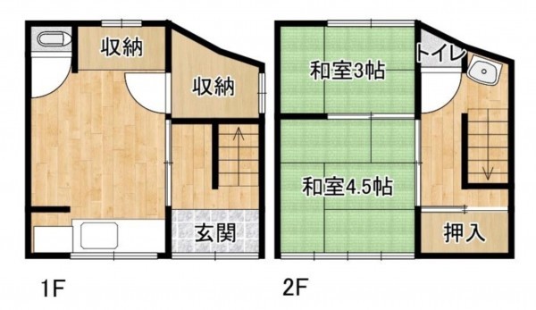 大阪市生野区生野西、中古一戸建ての間取り画像です