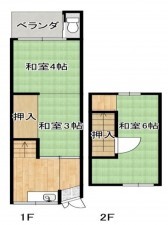 大阪市生野区生野西、中古一戸建ての間取り画像です