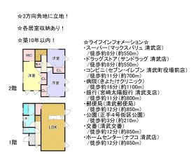 宮崎市清武町正手、中古一戸建ての間取り画像です