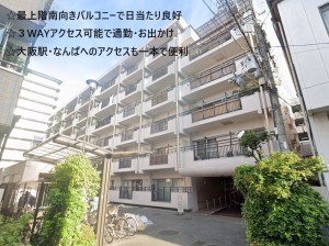 大阪市生野区鶴橋、マンションの外観画像です