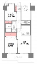 大阪市鶴見区今津北、マンションの間取り画像です