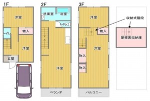 大阪市生野区生野東、中古一戸建ての間取り画像です