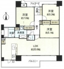 大阪市都島区御幸町、マンションの間取り画像です