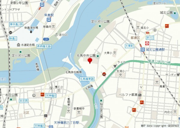 大阪市都島区毛馬町、マンションの地図画像です