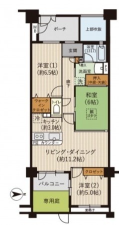 大阪市都島区毛馬町、マンションの間取り画像です