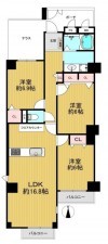 大阪市城東区中央、マンションの間取り画像です