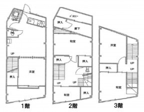 大阪市生野区生野西、中古一戸建ての間取り画像です