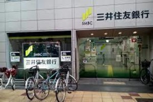 大阪市旭区大宮、マンションの銀行画像です