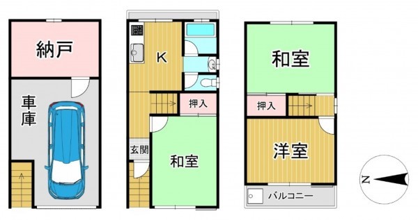 大阪市鶴見区横堤、中古一戸建ての間取り画像です